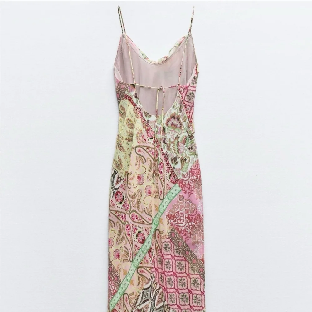 Zara Mulicolored Patchwork Print Slip Dress - Picture 5 of 9